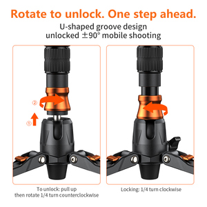 Coman nhà máy sản phẩm mới màu đen sợi Carbon Tripod dx327cq6 máy ảnh <span class=keywords><strong>Monopod</strong></span> với Q6 đầu cho Manfrotto DJI rs2 RS3 rs4 - Product Image 6