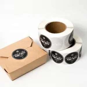 Pegatina con logotipo personalizado para caja de embalaje, etiqueta adhesiva para caja de papel Kraft, uso para envío y sellado