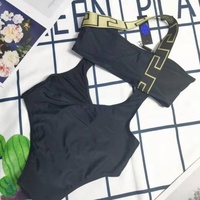 Traje de Baño Bikini de Dos Piezas con Logotipo Personalizado en 3D, Muestra Gratis, para Mujer, Cuello Redondo, Ropa de Playa
