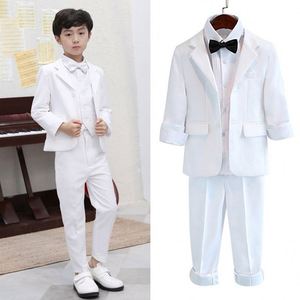 Ensemble de vêtements de cérémonie <span class=keywords><strong>blanc</strong></span> pour garçons : Blazer, gilet et <span class=keywords><strong>costume</strong></span> pour baptême, mariage, spectacle, bal de promo, photographie, adolescents et enfants - Product Image 2