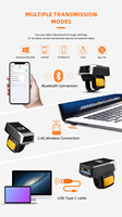 Escáner de Código de Barras de Muñeca 3 en 1 con Conexión USB 2.4G, Guante con Escáner de Código de Barras para Recolección y Embalaje, para Seguimiento de Paquetes, Garantía de 1 Año