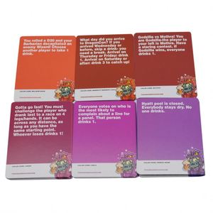 Cartas de Juego de Papel Impresas Personalizadas Populares 2025 con Esquinas Redondeadas y Acabado Barnizado al por Mayor para Fiestas y Juegos de Beber - Product Image 1