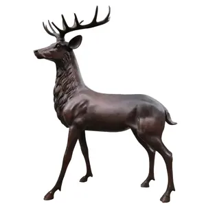 La escultura de animal de ciervo de bronce se puede utilizar para decoración de interiores o parque público y se puede personalizar