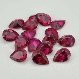 Wuzhou 6A calidad 3x5-13x18mm corte de gota de pera corindón de rubí sintético <span class=keywords><strong>piedra</strong></span> <span class=keywords><strong>preciosa</strong></span> de rubí <span class=keywords><strong>rojo</strong></span> <span class=keywords><strong>oscuro</strong></span> - Product Image 5