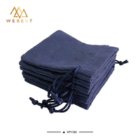 Pochette à bijoux bleu marine Webest, emballage personnalisé pour bijoux, sac à cordon en velours doux