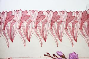 Bán Buôn Màu Xanh Màu Đỏ Thêu Ren Ưa Thích Hoa Thêu Ren Trimvoile Ren Vải Cho Phụ Nữ Đồ Lót - Product Image 5