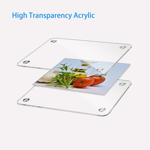 Cadre photo en acrylique magnétique transparent, robuste et étanche, avec design épaissi, pour affichage - Product Image 3