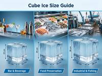 Máquina de Hielo en Cubos de 8 Toneladas, Planta de Hielo de 29mm y 38mm, Descongelación por Gas Caliente, Acero Inoxidable 304, PLC, para Fábrica de Bebidas y Almacenamiento en Frío