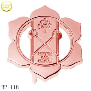 高品质定制金色标志私人带扣压铸压花字母带扣五金水晶 - Product Image 6