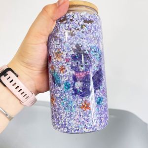 12Oz Snow Globe Blank Sublimation Tumbler Suitable for <b>Vinyl</b> Beer Cans Fit 3Mm Glitter Diy Glass Cups - Product Image 4