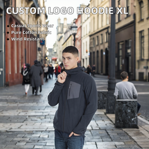 Custom Solid 100% Cotton Washed Heat-Transfer <b>Printed</b> Logo Windproof Breathable <b>Extra</b> <b>Large</b> Neck Hoodie for Casual - Product Image 2