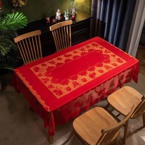 Christmas <b>Tablecloth</b> Red Bell Print <b>Rectangle</b> Polyester Party Decorations - Product Image 3
