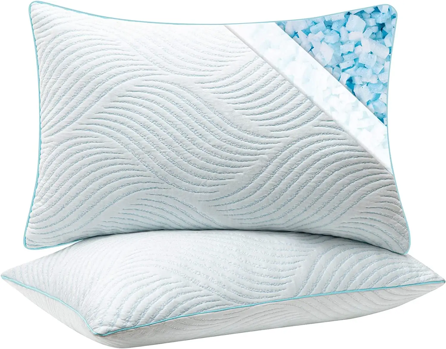 Arka ve yan uyuyan için ayarlanabilir firma yastık uyku için rendelenmiş bellek köpük yastıklar soğutma