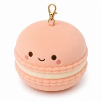Porte-clés en peluche Macaron Anime ultra doux avec rembourrage en coton PP et matériau en polyester pour enfants et adultes, pendentif de sac, cadeau