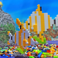 Jouets éducatifs à construire, blocs de Micro briques, animaux de mer, Nano, pièces