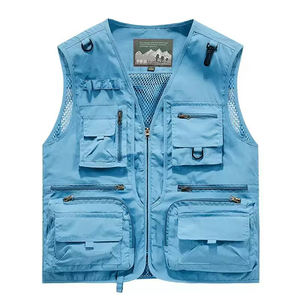 Gilet Elegante in Rete ad Asciugatura Rapida, Abbigliamento <span class=keywords><strong>Casual</strong></span> da Lavoro per Esterni, Stampa Logo Personalizzata, Gilet da Pesca e Fotografia con Tasche per <span class=keywords><strong>Uomo</strong></span> - Product Image 5