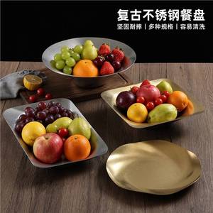 Stainless Steel Deep Plate 304 Retro Square Dish For Seafood Hot Pot Barbecue Vegetable Serving - Product Image 5