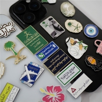 Autocollant de téléphone personnalisé en métal saoudien, broche, épinglette émaillée, logo de conception pour autocollant de téléphone