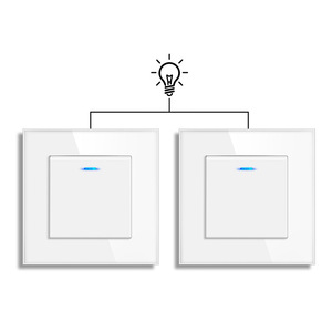 Ubaro Type 86 Wall <b>Touch</b> <b>Switch</b> 60x60mm Single Control Recessed With Tempered Glass Panel - Product Image 3