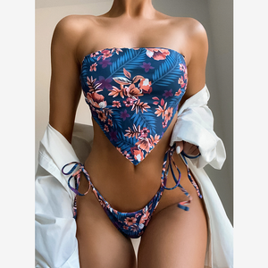 Lujo Sexy mujeres Mini Tanga Bikini Tie Bottoms Boob Tube Top traje de baño fabricación chicas bonitas en trajes de baño - Product Image 1