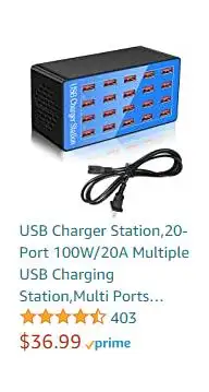 Estación de carga rápida 100, adaptador de corriente Universal de 20 puertos, 3,0 W, USB, puerto de carga usb