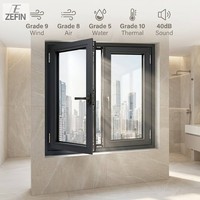 Ventana Abatible de Aluminio con Rotura de Puente Térmico de Alto Rendimiento para Villas Residenciales Modernas