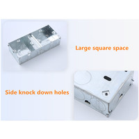Boîte de jonction électrique en métal galvanisé EKYK GI 3x3 3x6 35mm, profonde, IP54, pour installation encastrée