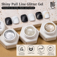 R S Nail Gel UV Réfléchissant Scintillant Effet Araignée, Peinture de Nail Art, Gel Ligne Soie Élastique, Vernis Gel Flash Brillant Diamant Disco