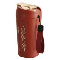 Vente en gros de tasses à café isothermes en acier inoxydable 304, gobelets pratiques, thermos avec corde