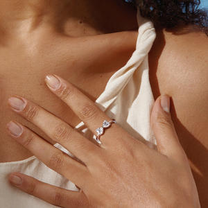 Anillo de Plata de Ley S925 con Doble Corazón y Moissanita VVS, Joyería de Fábrica, para Mamá, Mujer, 12/15 - Product Image 5