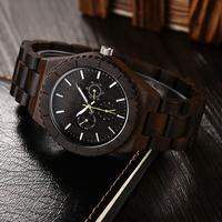 Jam Tangan Kayu Mewah Kualitas Tinggi Jam Tangan Gerakan Kronograf Jepang Jam Tangan Kayu Bambu Walnut Pria Kustom