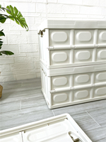 Pas cher prix promotion Offre Spéciale 22L Pliable En Plastique Pliable En Plastique Boîte De Déménagement Boîte De Rangement avec plateau en bois