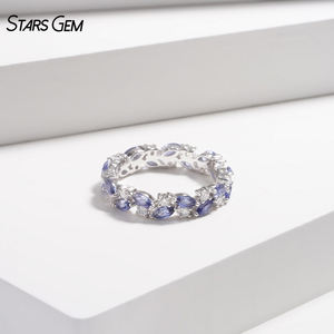 แหวนพลอยสีทอง14K แบบคลาสสิก1.97ct เพชรโมอิส0.414ct าไนต์แหวนแต่งงานสีขาวทองนิรันดร์ - Product Image 3