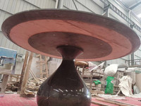 Table basse ronde en marbre de fabrication professionnelle Table à manger ronde imbriquée en marbre