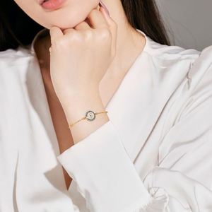 Dylam Nuevo Diseño Pulsera con Colgante de Ojo Turco de Protección Espiritual Misteriosa de Oro 18K con Zirconia 5A Azul - Product Image 4