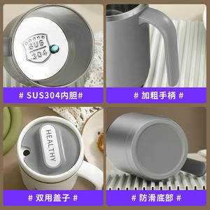 Mug à café isotherme QX grande capacité double paroi en acier inoxydable avec paille – Conservation au froid 6-12 heures – Design moderne – Retour à l'école - Product Image 5