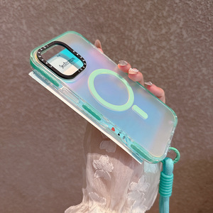 Para Explo-sions Series Luxury Magnetic TPU + PC Funda de teléfono a prueba de golpes con cordón para modelos 13/14/15/16 Diseño colorido - Product Image 4