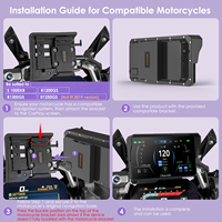Carpuride W602BS - Navegador GPS Inalámbrico para Moto con Carplay y Android Auto, Pantalla de 6.25 Pulgadas, Resistente al Agua, con TPMS y Soporte de Liberación Rápida para Todoterreno