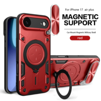 Kickstand cincin logam tugas berat, magnetik tahan guncangan untuk iPhone 17 Air Plus casing penutup telepon Olahraga untuk ponsel