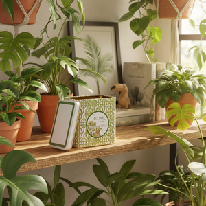 Caja de Almacenamiento Metálica Rectangular Kontensan ER2058I 80x120x120 mm con Tapa Deslizante, Capacidad 1L, Diseño Selva Tropical, Paraíso Tropical, Naturaleza, Vida Silvestre - Product Image 3