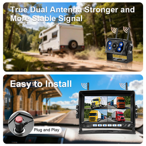 Wireless <b>Camera</b> <b>System</b> AHD 1080P Truck 7 Inch Car Monitor Backup With DVR Recorder 4CH for Wireless-7-x36-4 Wireless Backup Came - Product Image 3
