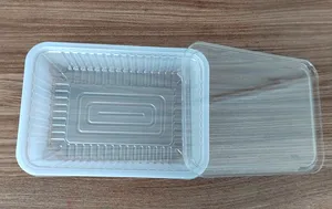 Disposable PP Plastic Food Storage Container Fruit Packaging Food Tray With Lid