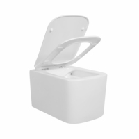 WC monobloc mural en céramique sans bride, à double chasse, cuvette carrée, siphon en P, norme européenne, pour salle de bain, avec fonction de lavage des fesses