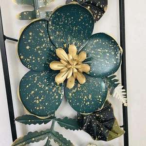 Design <b>for</b> Living Room and <b>Bedroom</b> <b>Wall</b> Mounted Decoration Set of 2 Modern 3D Metal <b>Wall</b> Art Flowers and Leaves - Product Image 3