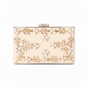 Pochette de soirée en métal de qualité supérieure pour femme avec bandoulière chaîne petit sac à main de mariée - Product Image 1