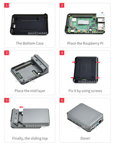 Waveshare PI4-CASE-ARGON-NEO-SKU-17907، أرجون نيو: علبة ألمنيوم نحيفة لجهاز راسبيري باي <span class=keywords><strong>4</strong></span>، تبريد سلبي - Product Image 3