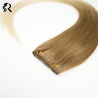 Extensions de cheveux vierges chinois, tissées à la main, double trame Genius de 2e génération, double densité, racines teintées, cheveux humains naturels