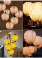 JYLIGHTING Suspension rustique bohème en fibre naturelle avec support en fil métallique, luminaire créatif pour salon de thé