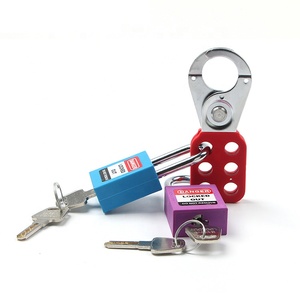 Hàm Kích thước đường kính 1 "(25mm) <span class=keywords><strong>6</strong></span> ổ khóa lỗ thép nhóm khóa <span class=keywords><strong>Hasp</strong></span> với nhựa màu đỏ tráng gỉ bằng chứng xử lý - Product Image 1