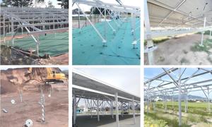 ระบบยึดแผงโซลาร์เซลล์บนพื้นดินแบบสกรูยึดเสา  ทำจากอลูมิเนียมอัลลอยด์และเหล็กกล้าคาร์บอนชุบสังกะสีแบบจุ่มร้อน ราคาประหยัด รับน้ำหนักลมได้ 60 เมตร/วินาที - Product Image 4